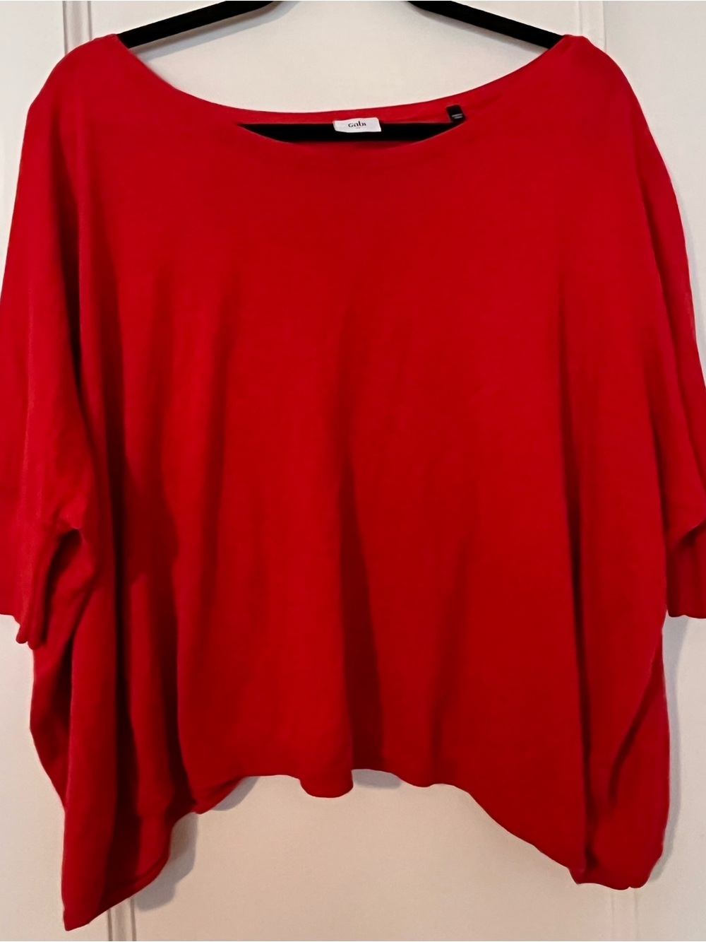 Cabi Bright Red Easy Sweater Oversized Boxy Knit Top Medium Style 5279